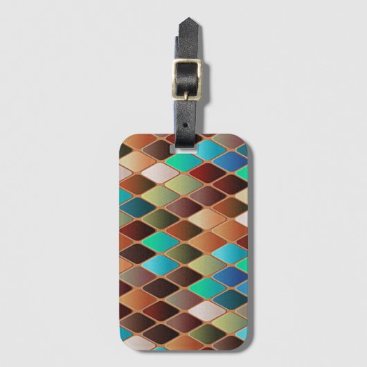 Farbiges Diamantmuster Gepäckanhänger (Vorderseite Vertikal)