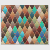 Farbiges Diamantmuster Geschenkpapier (Flach)