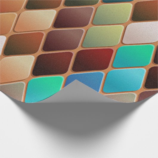 Farbiges Diamantmuster Geschenkpapier (Ecke)