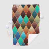 Farbiges Diamantmuster Golfhandtuch (Insitu)