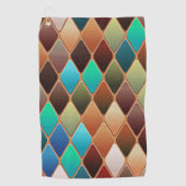 Farbiges Diamantmuster Golfhandtuch (Vorderseite)
