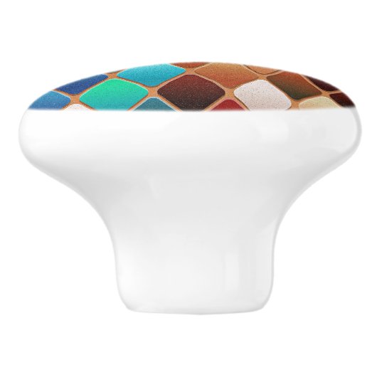 Farbiges Diamantmuster Keramikknauf (Seitenansicht)