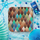 Farbiges Diamantmuster Pappteller (Party)