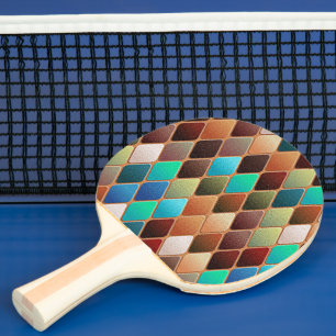 Farbiges Diamantmuster Tischtennis Schläger