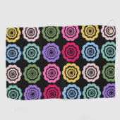 Farbiges digitales Blumenmuster Golfhandtuch (Horizontal)