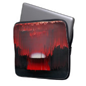 Farbiges digitales Sonnenuntergangs-Glitch Laptopschutzhülle (Vorderseite Links)