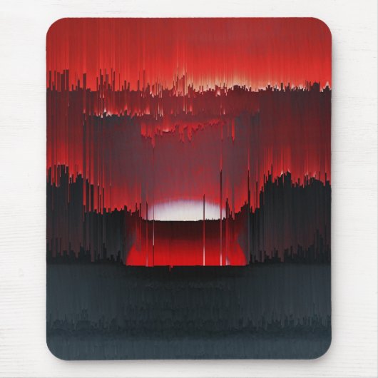 Farbiges digitales Sonnenuntergangs-Glitch Mousepad (Vorne)