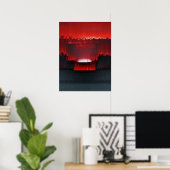 Farbiges digitales Sonnenuntergangs-Glitch Poster (Heimbüro)