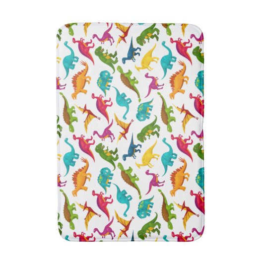 Farbiges Dinosaurier-Design Badematte (Vorderseite Vertikal)