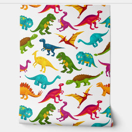 Farbiges Dinosaurier-Design Tapete