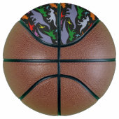 Farbiges Dinosaurier-Muster (dunkel) Basketball (Rechts)
