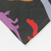 Farbiges Dinosaurier-Muster (dunkel) Fleecedecke (Ecke)