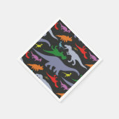 Farbiges Dinosaurier-Muster (dunkel) Serviette (Ecke)