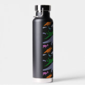 Farbiges Dinosaurier-Muster (dunkel) Trinkflasche (Rechts)