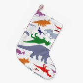 Farbiges Dinosaurier-Muster (Licht) Kleiner Weihnachtsstrumpf (Vorderansicht (hängend))