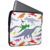 Farbiges Dinosaurier-Muster (Licht) Laptopschutzhülle (Vorne Rechts)