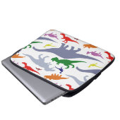 Farbiges Dinosaurier-Muster (Licht) Laptopschutzhülle (Vorne Knopf)