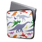 Farbiges Dinosaurier-Muster (Licht) Laptopschutzhülle (Vorderseite Links)