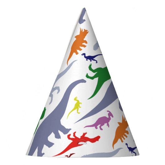 Farbiges Dinosaurier-Muster (Licht) Partyhütchen (Links)
