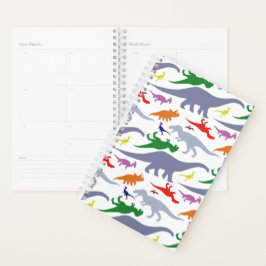 Farbiges Dinosaurier-Muster (Licht) Planer