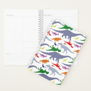 Farbiges Dinosaurier-Muster (Licht) Planer