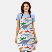 Farbiges Dinosaurier-Muster (Licht) Schürze (Getragen)