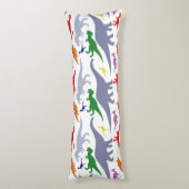 Farbiges Dinosaurier-Muster (Licht) Seitenschläferkissen (Rückseite (Vertikal))