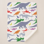 Farbiges Dinosaurier-Muster (Licht) Sherpadecke (Vorderseite)