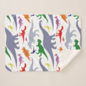 Farbiges Dinosaurier-Muster (Licht) Sherpadecke (Vorderseite (Horizontal))