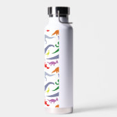 Farbiges Dinosaurier-Muster (Licht) Trinkflasche (Links)