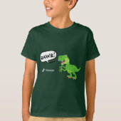 Farbiges Dinosaurier-Muster mit dem Namen T-Rex Bo T-Shirt (Vorderseite)