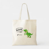 Farbiges Dinosaurier-Muster mit dem Namen T-Rex Bo Tragetasche (Rückseite)
