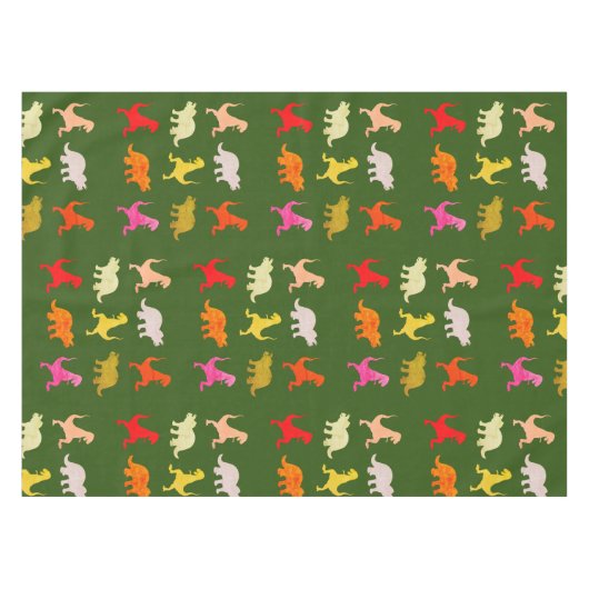 Farbiges Dinosaurier-Muster Tischdecke (Vorderseite (Horizontal))
