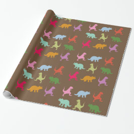 Farbiges Dinosaurier-Wrapping Paper Geschenkpapier
