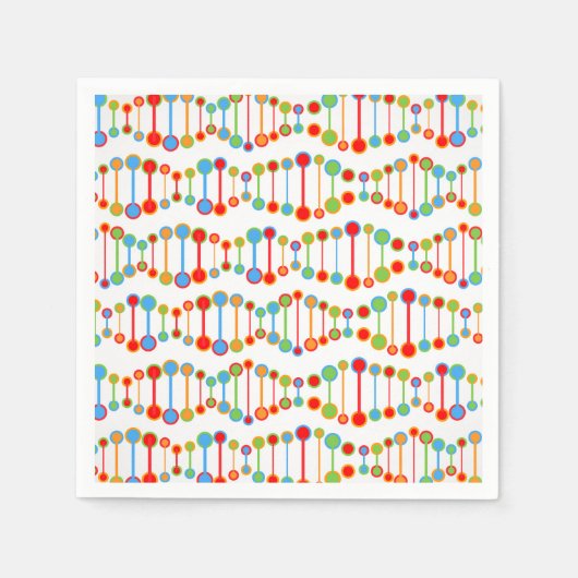 Farbiges DNA-Struktur-Muster Serviette (Vorderseite)