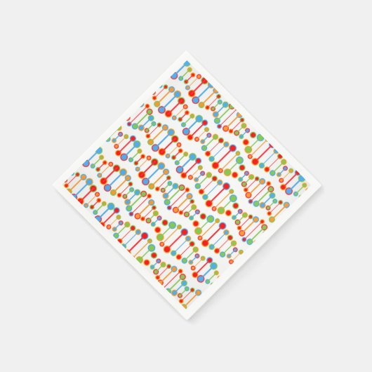 Farbiges DNA-Struktur-Muster Serviette (Ecke)