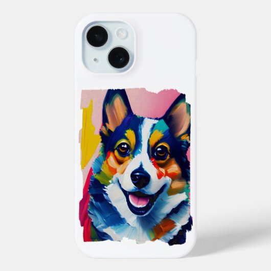 Farbiges Dog-Portrait - Corgi-Malerei Case-Mate iPhone Hülle (Rückseite)