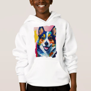 Farbiges Dog-Portrait - Corgi-Malerei Hoodie
