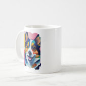 Farbiges Dog-Portrait - Corgi-Malerei Kaffeetasse (Vorderseite Links)
