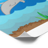Farbiges Dolphin Poster für das Kinderzimmer (Ecke)