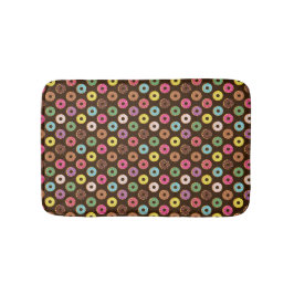 Farbiges Donut Muster in Schokolade Badematte