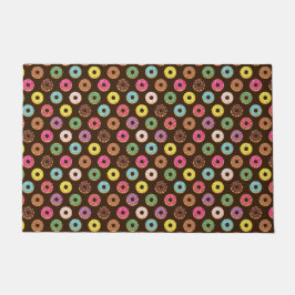 Farbiges Donut Muster in Schokolade Fußmatte