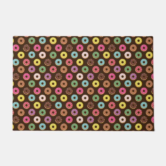Farbiges Donut Muster in Schokolade Fußmatte (Vorderseite)