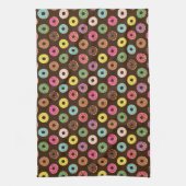 Farbiges Donut Muster in Schokolade Geschirrtuch (Vertikal)
