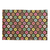 Farbiges Donut Muster in Schokolade Kissenbezug (Rückseite)