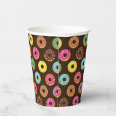 Farbiges Donut Muster in Schokolade Pappbecher (Rechts)