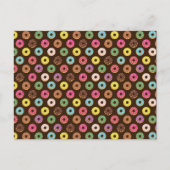 Farbiges Donut Muster in Schokolade Postkarte (Vorderseite)