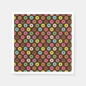 Farbiges Donut Muster in Schokolade Serviette (Vorderseite)