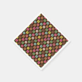 Farbiges Donut Muster in Schokolade Serviette (Ecke)