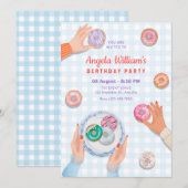 farbiges Donut-Party Einladung (Vorne/Hinten)